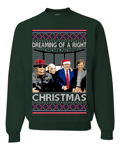 Dreaming Of A Right Christmas, Trump 2024 , Christmas Gifts, Funny Xmas Gift Idea, Ugly Christmas Sweater Unisex Crewneck Sweatshirt