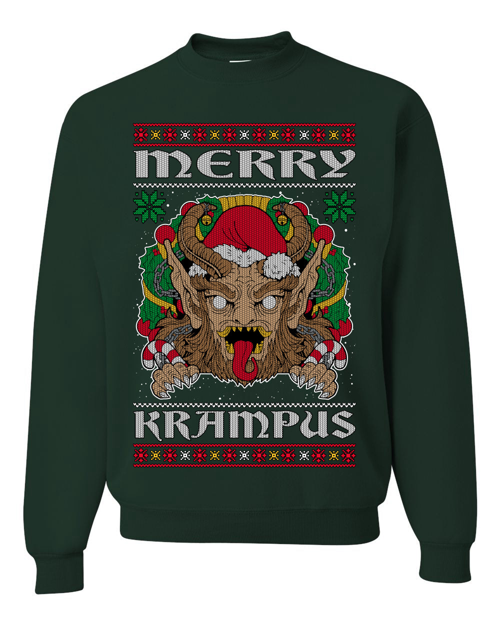 Merry Krampus Scary Xmas Movie, Christmas Gifts, Funny Xmas Gift Idea, Ugly Christmas Sweater Unisex Crewneck Sweatshirt