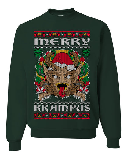 Merry Krampus Scary Xmas Movie, Christmas Gifts, Funny Xmas Gift Idea, Ugly Christmas Sweater Unisex Crewneck Sweatshirt