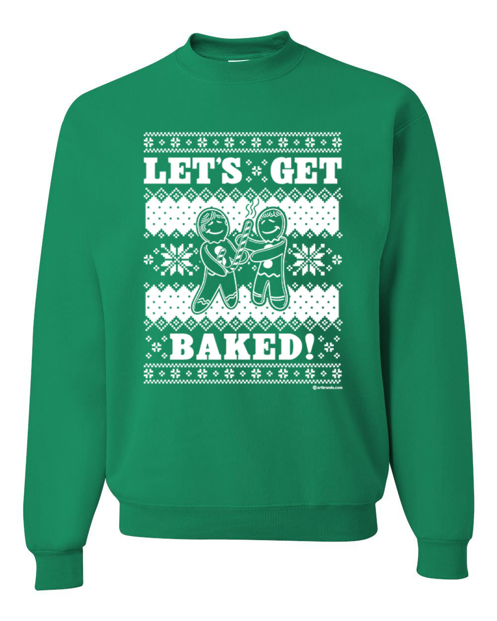 Unisex Crewneck Graphic Ugly Xmas Sweater Sweatshirt, Holiday Ginger Bread Design, Let's Get Baked  Ugly Christmas Sweater Unisex Crewneck Sweatshirt
