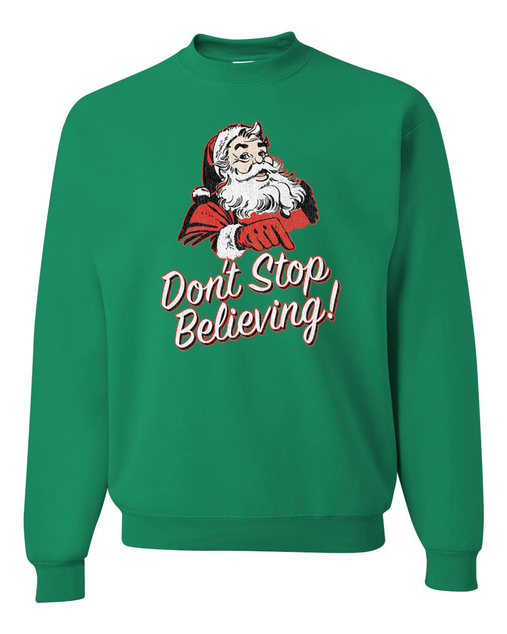 Men's Graphic Christmas T-Shirt Santa Dont Stop Believing  Ugly Christmas Sweater Unisex Crewneck Sweatshirt
