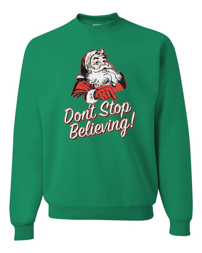 Men's Graphic Christmas T-Shirt Santa Dont Stop Believing  Ugly Christmas Sweater Unisex Crewneck Sweatshirt