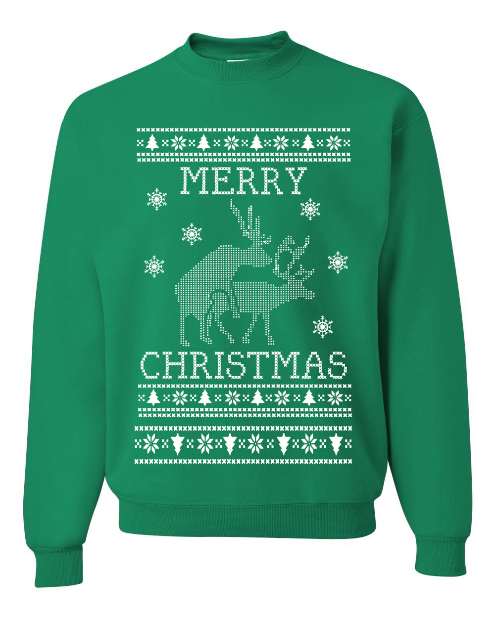 Funny Unisex Crewneck Ugly Xmas Holiday Sweater Sweatshirt Merry Christmas Reindeer Humping  Ugly Christmas Sweater Unisex Crewneck Sweatshirt