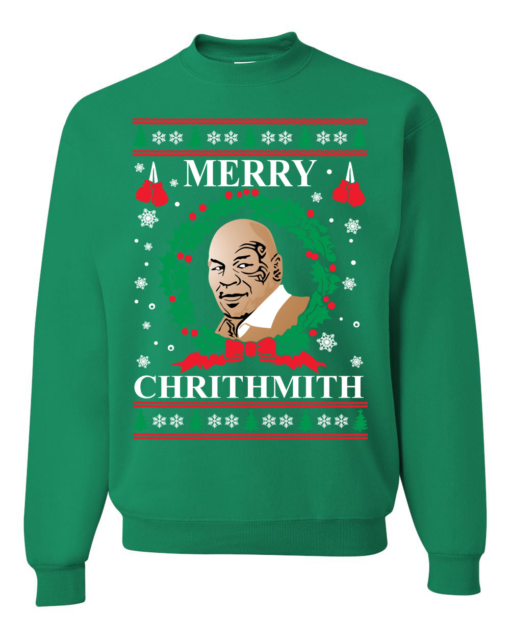 Mike Tyson Unisex Crewneck Ugly Sweater Merry Chrithmith Ugly Christmas Sweater Unisex Crewneck Sweatshirt