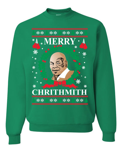Mike Tyson Unisex Crewneck Ugly Sweater Merry Chrithmith Ugly Christmas Sweater Unisex Crewneck Sweatshirt