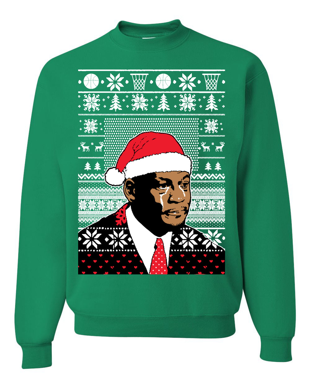 Christmas Crying Jordan, Christmas Gifts, Funny Xmas Gift Idea, Ugly Christmas Sweater Unisex Crewneck Sweatshirt