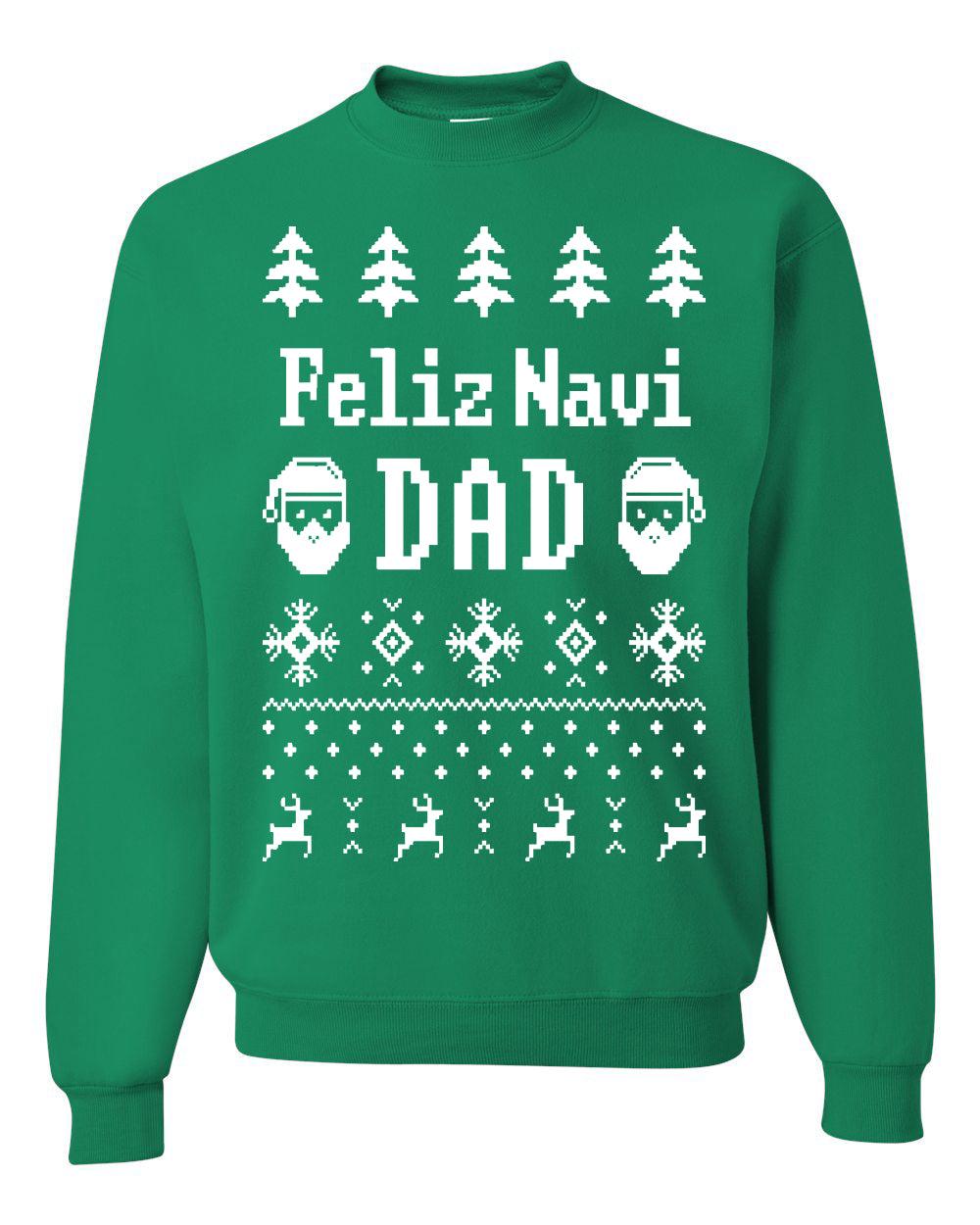 Ugly Xmas Crewneck Sweater Sweatshirt Unisex "Feliz Navidad" Ugly Christmas Sweater Unisex Crewneck Sweatshirt