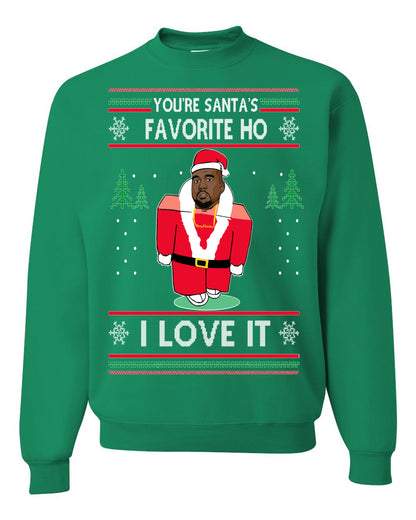 Santas Favorite Ho | Xmas Ye I Love It, Christmas Gifts, Funny Xmas Gift Idea, Ugly Christmas Sweater Unisex Crewneck Sweatshirt