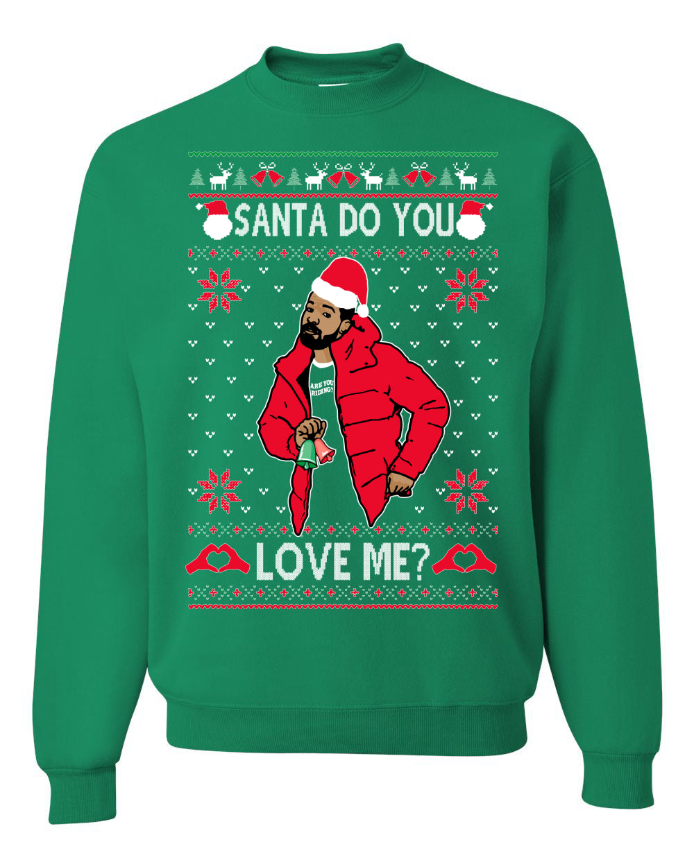 Santa Do You Love Me? White, Christmas Gifts, Funny Xmas Gift Idea, Ugly Christmas Sweater Unisex Crewneck Sweatshirt