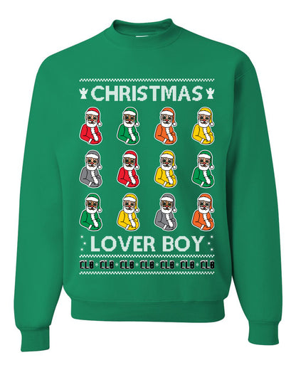Christmas Lover Boy Funny Santa Rapper, Christmas Gifts, Funny Xmas Gift Idea, Ugly Christmas Sweater Unisex Crewneck Sweatshirt