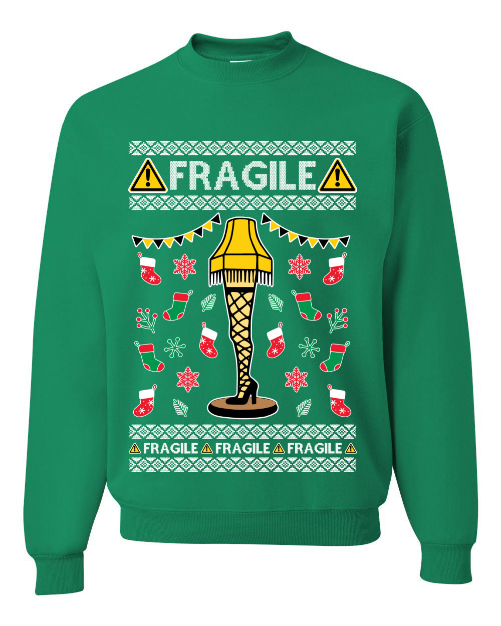 Graphic Ugly Unisex Crewneck Christmas Sweater Sweatshirt Fragile Leg Lamp Movie Ugly Christmas Sweater Unisex Crewneck Sweatshirt