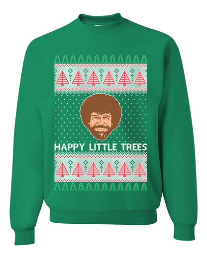 Bob Happy Little Trees Ross Painter, Christmas Gifts, Funny Xmas Gift Idea, Ugly Christmas Sweater Unisex Crewneck Sweatshirt