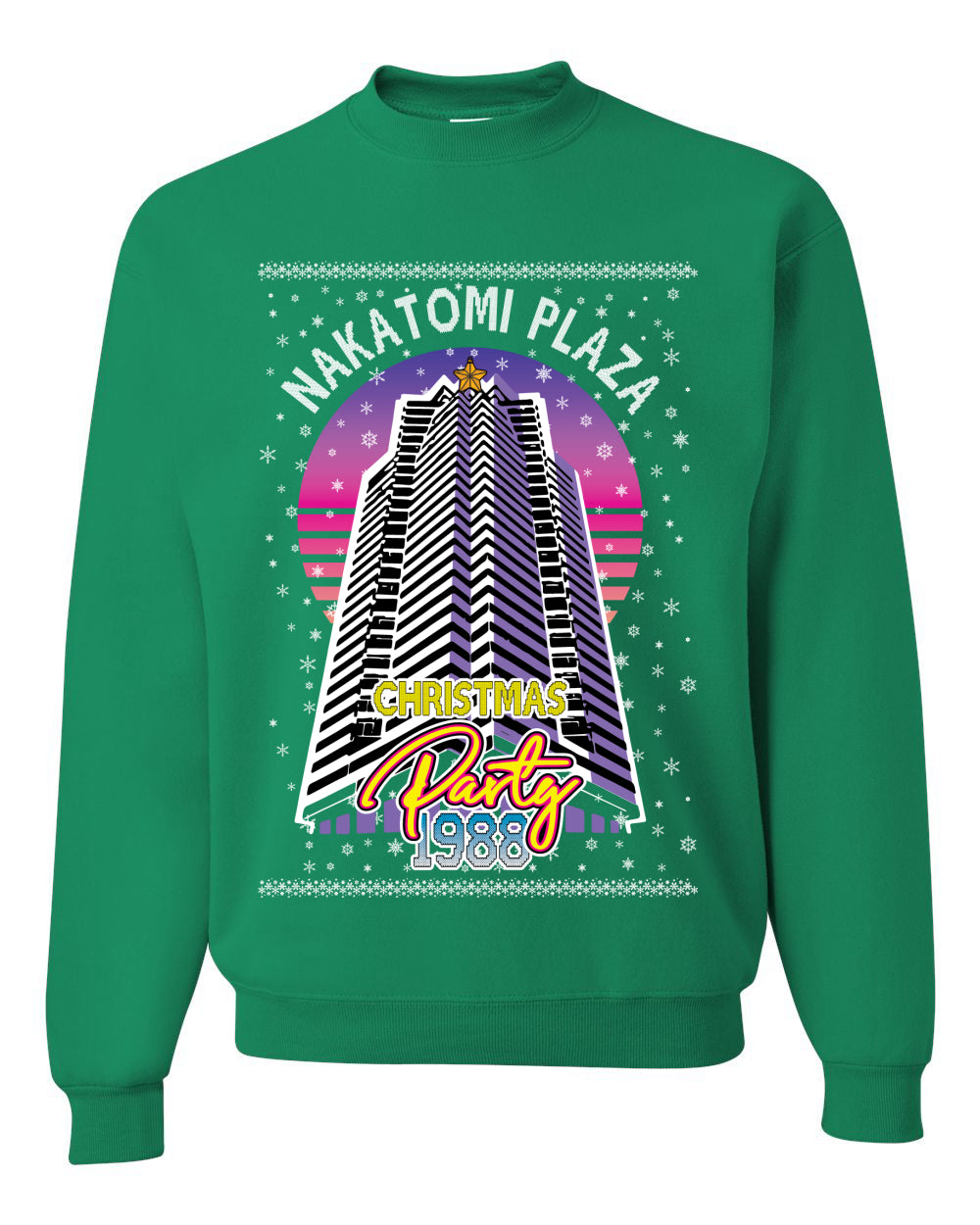 Retro Nakatomi Plaza 1988 Holiday Party, Xmas Movie, Christmas Gifts, Funny Xmas Gift Idea, Ugly Christmas Sweater Unisex Crewneck Sweatshirt