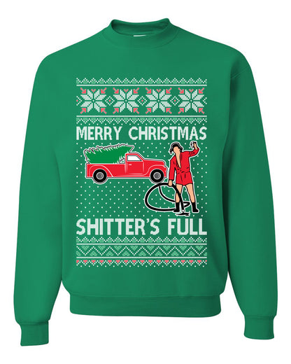 Cousin Eddie Merry Christmas Shitter's Full, Funny Christmas, Christmas Gifts, Funny Xmas Gift Idea, Ugly Christmas Sweater Unisex Crewneck Sweatshirt