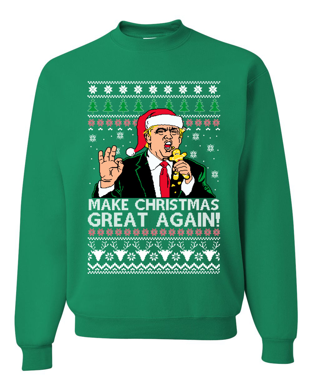 Funny Graphic Meme Ugly Unisex Christmas Crewneck Sweater Sweatshirt, Donald Trump, "Make Christmas Great Again" Ugly Christmas Sweater Unisex Crewneck Sweatshirt