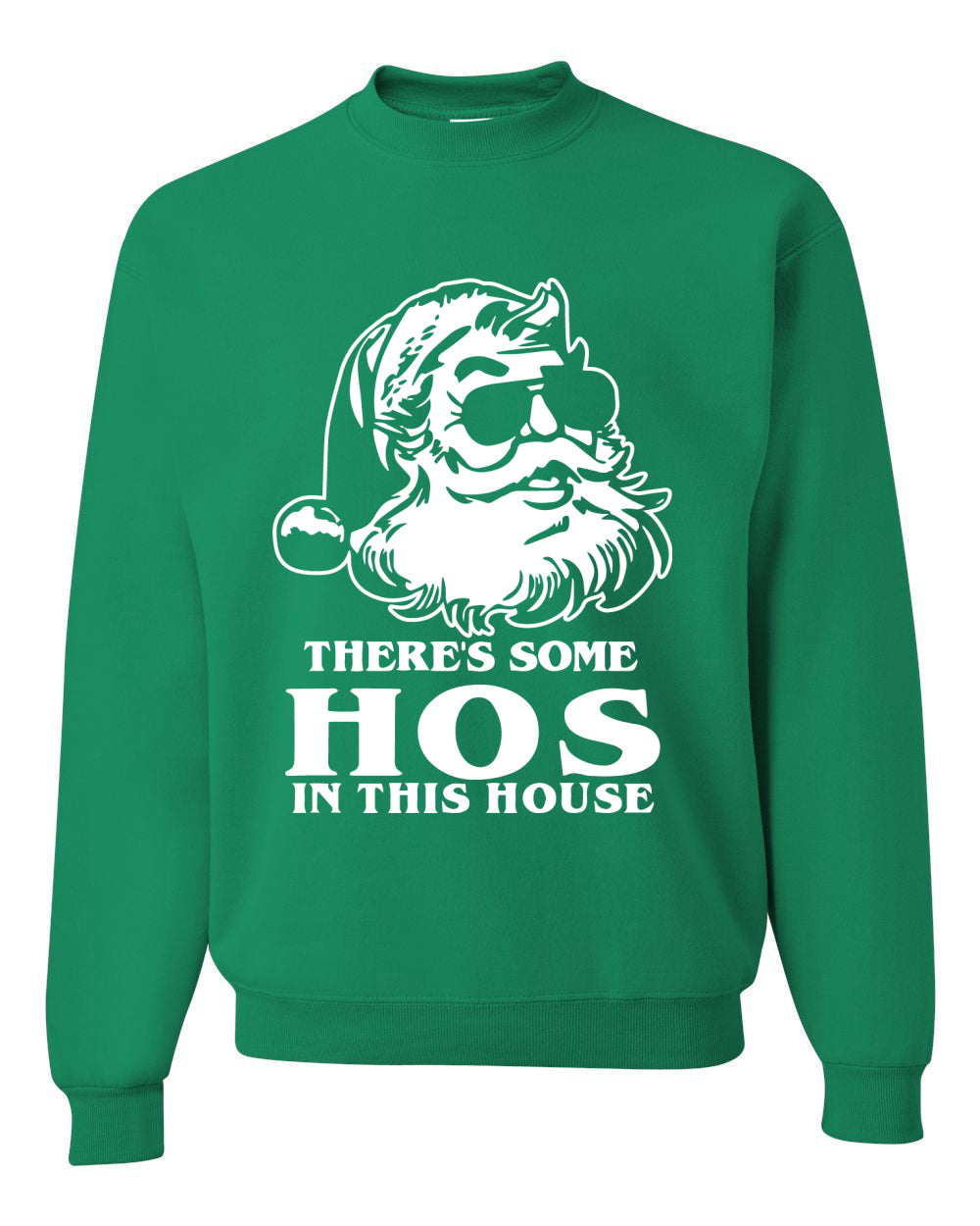 Unisex Graphic Crewneck Christmas Sweatshirt, There's Some Hos In This House Ugly Christmas Sweater Unisex Crewneck Sweatshirt
