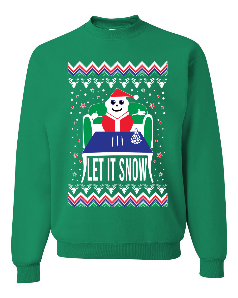 Unisex Graphic Ugly Merry Xmas Sweater Crewneck Sweatshirt Let It Snow Cocaine Santa  Ugly Christmas Sweater Unisex Crewneck Sweatshirt