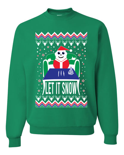 Unisex Graphic Ugly Merry Xmas Sweater Crewneck Sweatshirt Let It Snow Cocaine Santa  Ugly Christmas Sweater Unisex Crewneck Sweatshirt