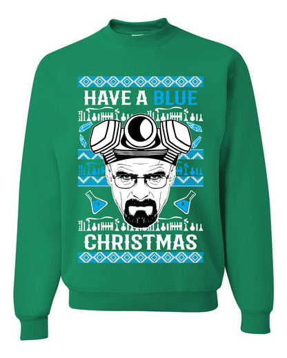 Have a Blue Christmas Walter Breaking TV Christmas, Christmas Gifts, Funny Xmas Gift Idea, Ugly Christmas Sweater Unisex Crewneck Sweatshirt