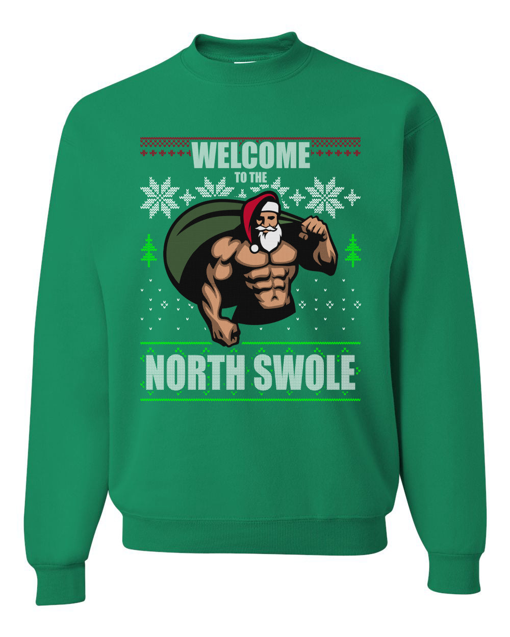 Ugly Unisex Crewneck Christmas Sweater Sweatshirt "Merry Liftmas!" Santa Fitness Workout Gym Swole Gift, Group 2 Design Ugly Christmas Sweater Unisex Crewneck Sweatshirt