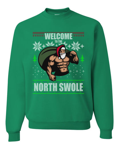 Ugly Unisex Crewneck Christmas Sweater Sweatshirt "Merry Liftmas!" Santa Fitness Workout Gym Swole Gift, Group 2 Design Ugly Christmas Sweater Unisex Crewneck Sweatshirt