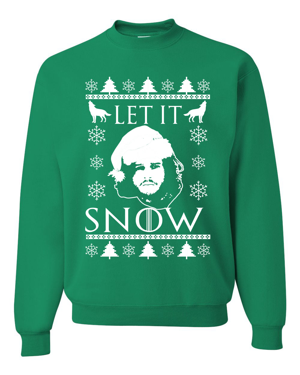 Unisex Graphic GoT Ugly Christmas Crewneck Sweater Let It Snow Jon Snow Stark Ugly Christmas Sweater Unisex Crewneck Sweatshirt