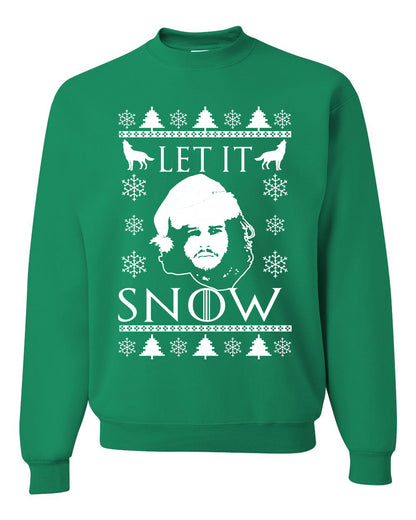 Unisex Graphic GoT Ugly Christmas Crewneck Sweater Let It Snow Jon Snow Stark Ugly Christmas Sweater Unisex Crewneck Sweatshirt