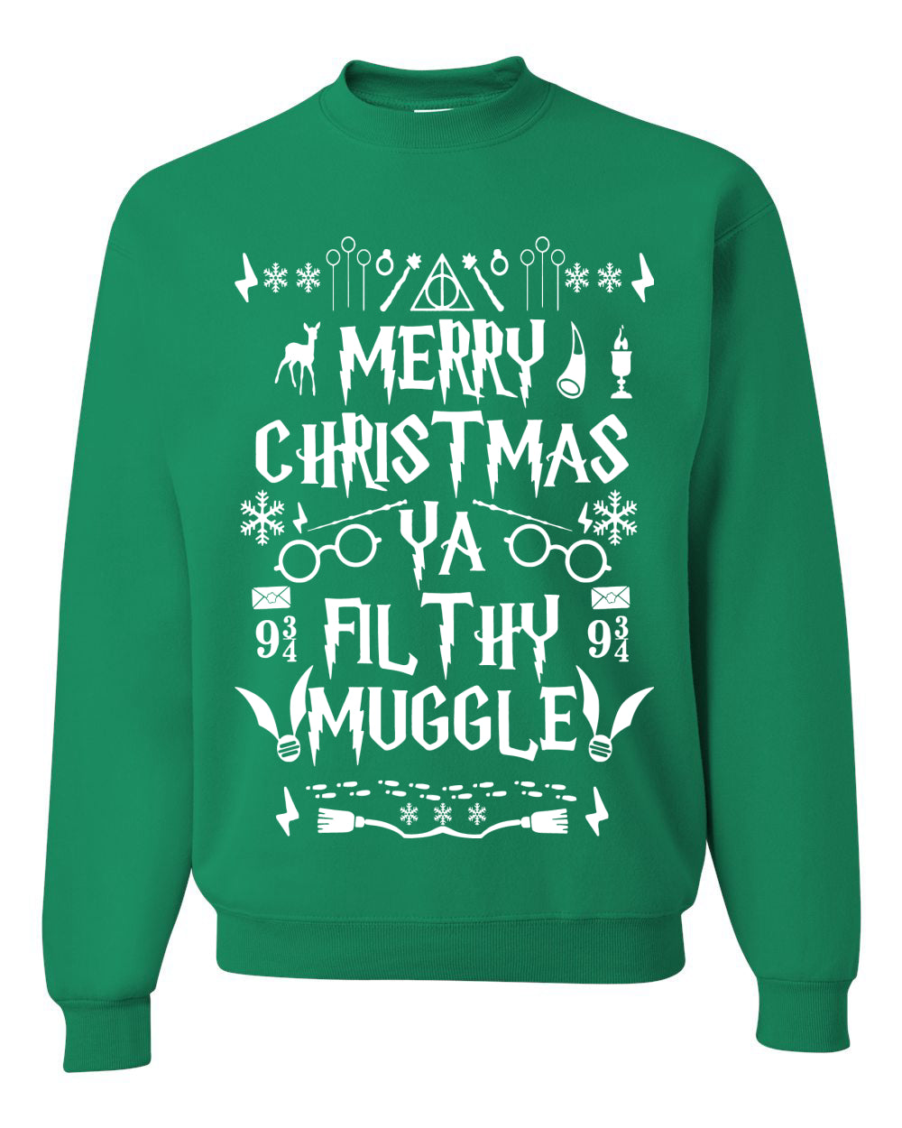 Merry Christmas You Filthy Muggle, Christmas Gifts, Funny Xmas Gift Idea, Ugly Christmas Sweater Unisex Crewneck Sweatshirt