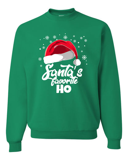 Ugly Christmas Apron "Santa's Favorite Ho" Butcher's Kitchen, Grilling, Cooking, BBQ Apron Ugly Christmas Sweater Unisex Crewneck Sweatshirt