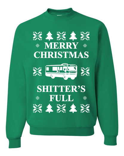 Full Ugly Xmas Sweater Bodysuit for Infant Creeper Boys Girls Baby, Merry Christmas Shitters Ugly Christmas Sweater Unisex Crewneck Sweatshirt