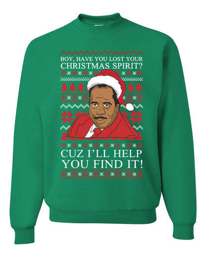 Crewneck Ugly Holiday Unisex Sweater Stanley Hudson Christmas Spirit I'll Help You Find It Ugly Christmas Sweater Unisex Crewneck Sweatshirt