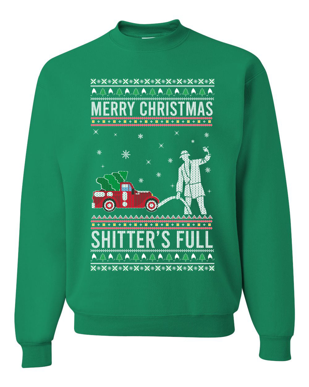 Men's Long Sleeve Shirt Ugly Holiday Crewneck Sweater Merry Christmas Shitter's Ugly Christmas Sweater Unisex Crewneck Sweatshirt