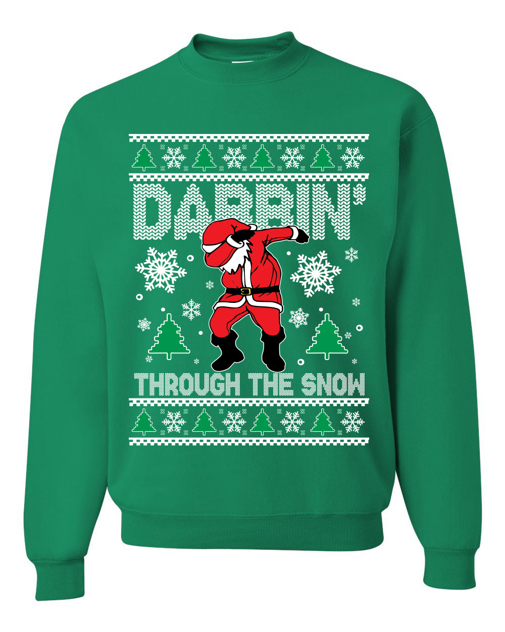 Crewneck Ugly Holiday Unisex Sweater Sweatshirt, Dabbing Through The Snow, Wild Bobby Ugly Christmas Sweater Unisex Crewneck Sweatshirt