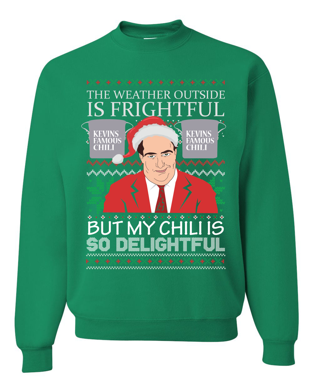 Ugly Christmas Crewneck Sweater Graphic Sweatshirt Unisex Kevin's Famous Chili is So Delightful, Wild Bobby  Ugly Christmas Sweater Unisex Crewneck Sweatshirt