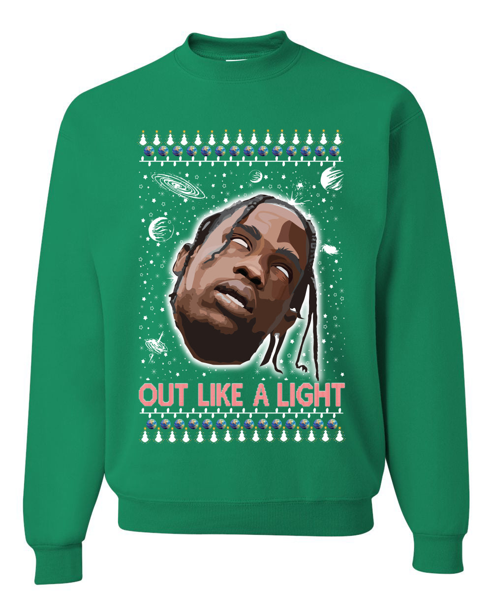 Out Like a Light, Christmas Gifts, Funny Xmas Gift Idea, Ugly Christmas Sweater Unisex Crewneck Sweatshirt