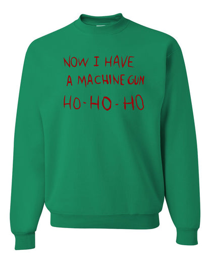 Unisex Ugly Xmas Crewneck Sweater Sweatshirt Die Hard Now I Have a Machine Gun Ho ho ho Ugly Christmas Sweater Unisex Crewneck Sweatshirt
