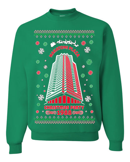 Ugly Unisex Crewneck Christmas Sweater 1988 Nakatomi Plaza Christmas Party Ugly Christmas Sweater Unisex Crewneck Sweatshirt
