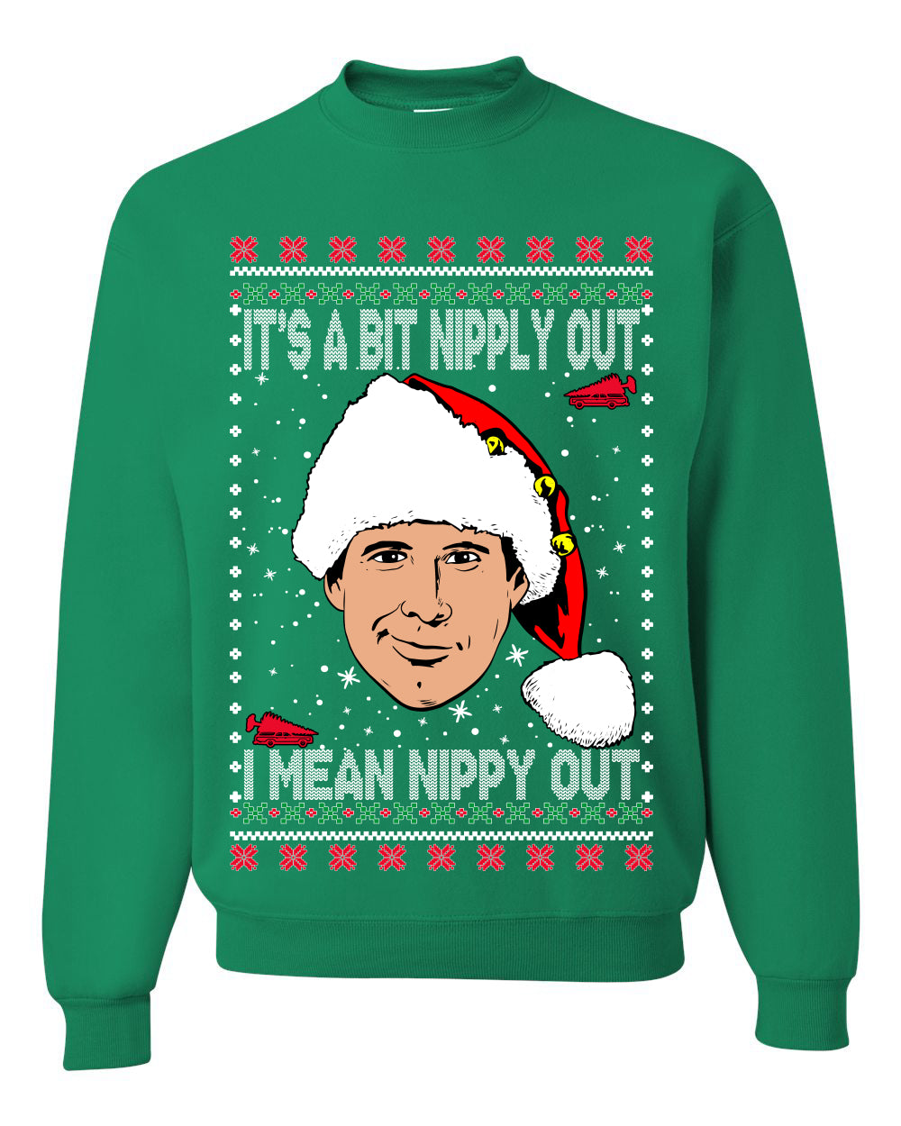 Clark G It's A Bit Nipply Out, Christmas Gifts, Funny Xmas Gift Idea, Ugly Christmas Sweater Unisex Crewneck Sweatshirt