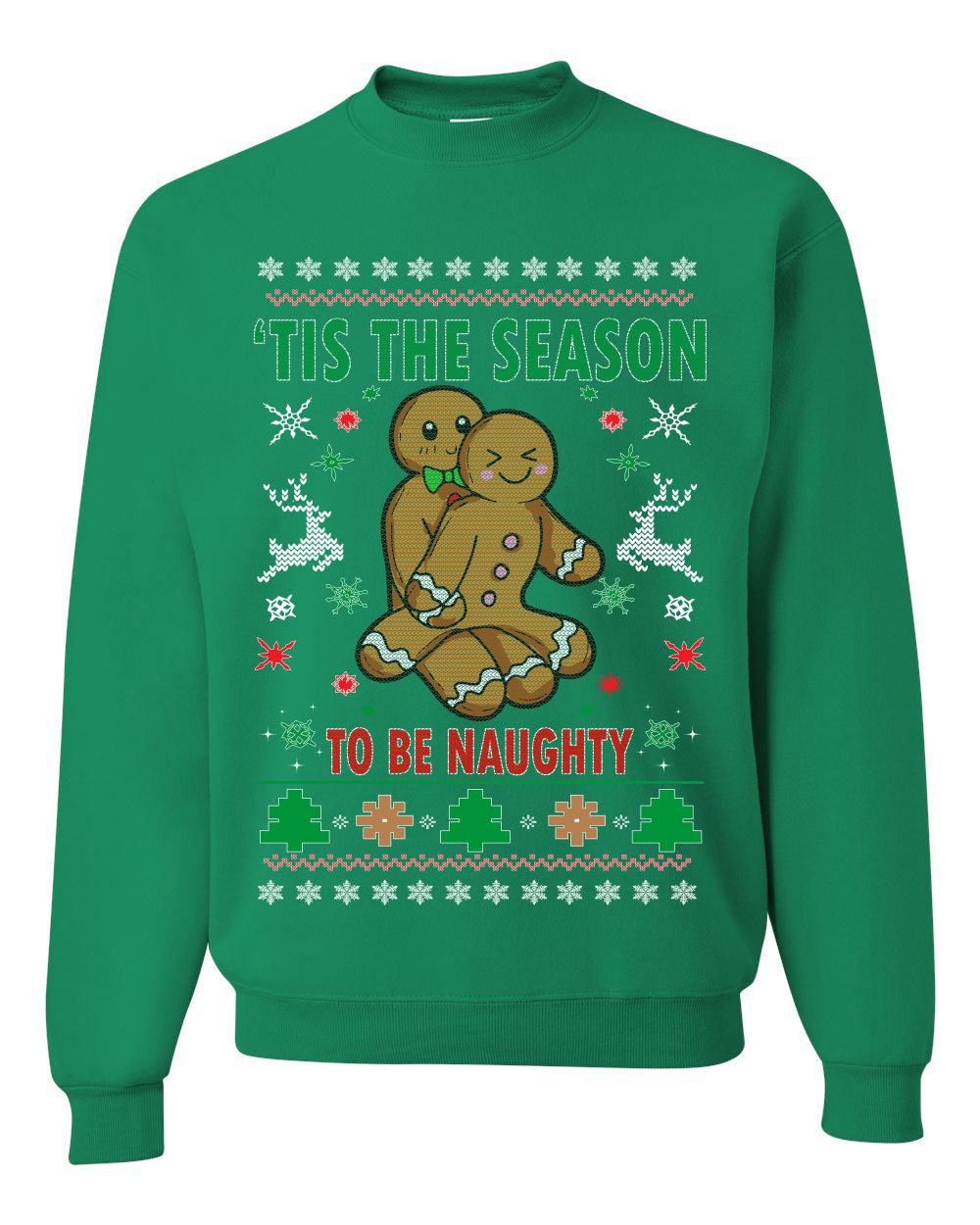 Graphic Ugly Christmas Hoodie Sweater Sweatshirt Tis' The Season To Be Naughty Ugly Christmas Sweater Unisex Crewneck Sweatshirt