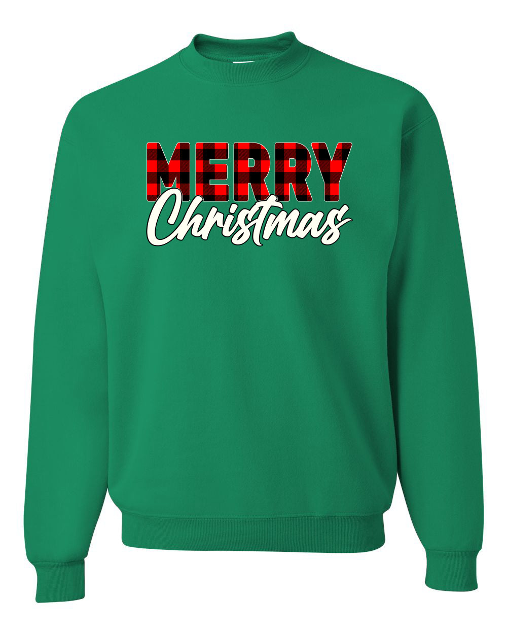 Men's Christmas Graphic TShirt, Plaid, Merry Christmas Buffalo  Ugly Christmas Sweater Unisex Crewneck Sweatshirt