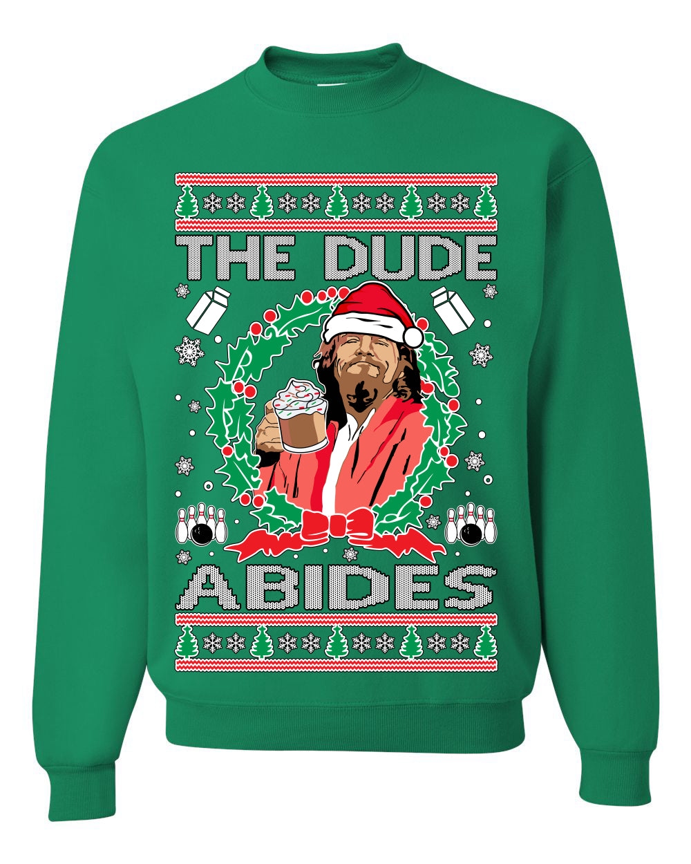 Big Lebowski - The Dude Abides, Christmas Gifts, Funny Xmas Gift Idea, Ugly Christmas Sweater Unisex Crewneck Sweatshirt