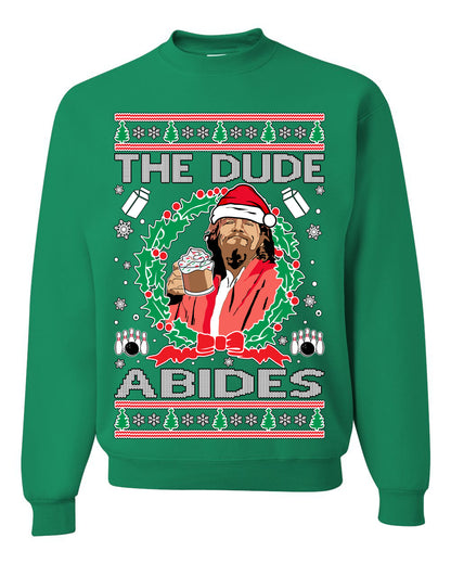 Big Lebowski - The Dude Abides, Christmas Gifts, Funny Xmas Gift Idea, Ugly Christmas Sweater Unisex Crewneck Sweatshirt