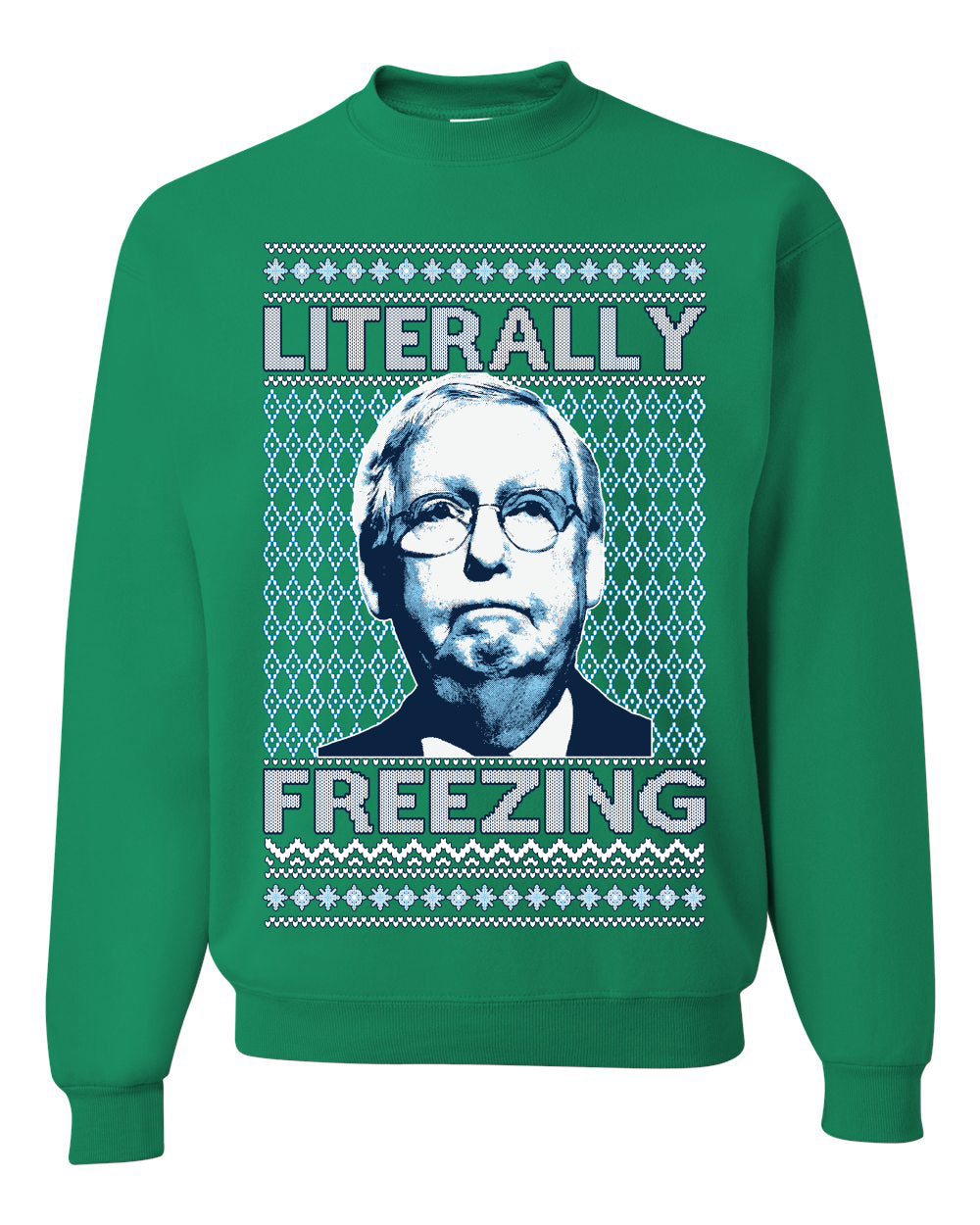 Literally Freezing McConnell , Merry Christmas Tee, Ugly Christmas,  Sweater Unisex Crewneck Sweatshirt