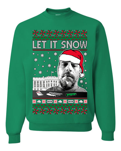 Hunter Let It Snow Biden , Merry Christmas Tee, Ugly Christmas,  Sweater Unisex Crewneck Sweatshirt