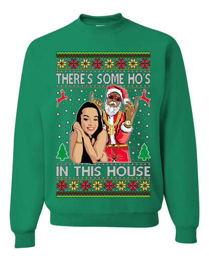 Santa the Plug Hos In This House , Merry Christmas Tee, Ugly Christmas,  Sweater Unisex Crewneck Sweatshirt