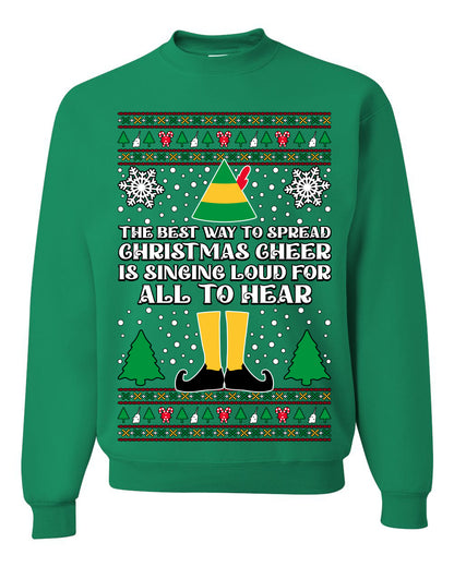 Spread Christmas Cheer Sing Loud For All To Hear, Christmas Gifts, Funny Xmas Gift Idea, Ugly Christmas Sweater Unisex Crewneck Sweatshirt
