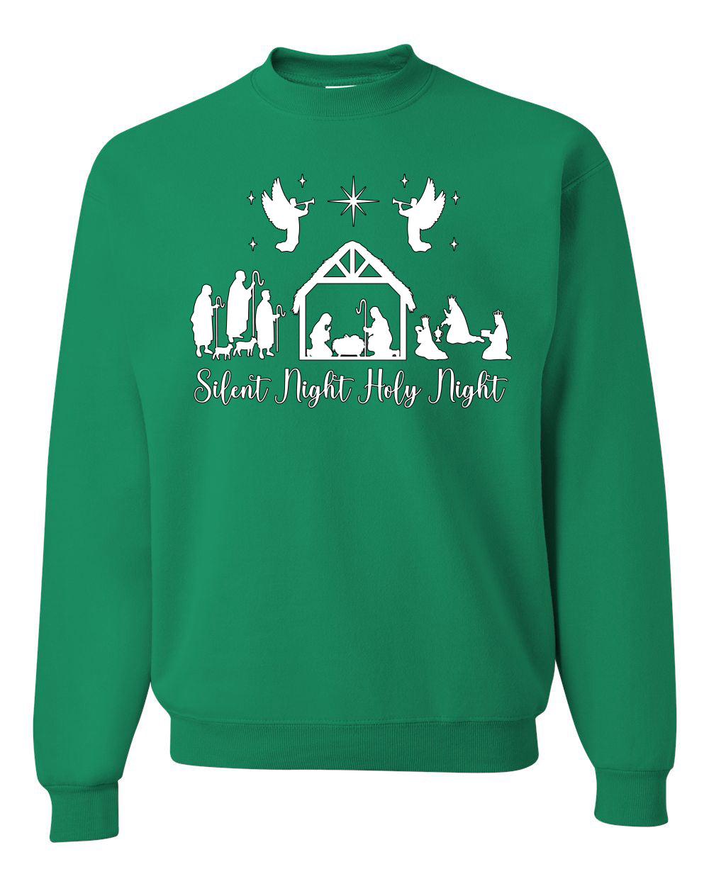 Silent Night Holy Night Religious Jesus Ugly Christmas Sweater, Christmas Gifts, Funny Xmas Gift Idea, Unisex Crewneck Sweatshirt
