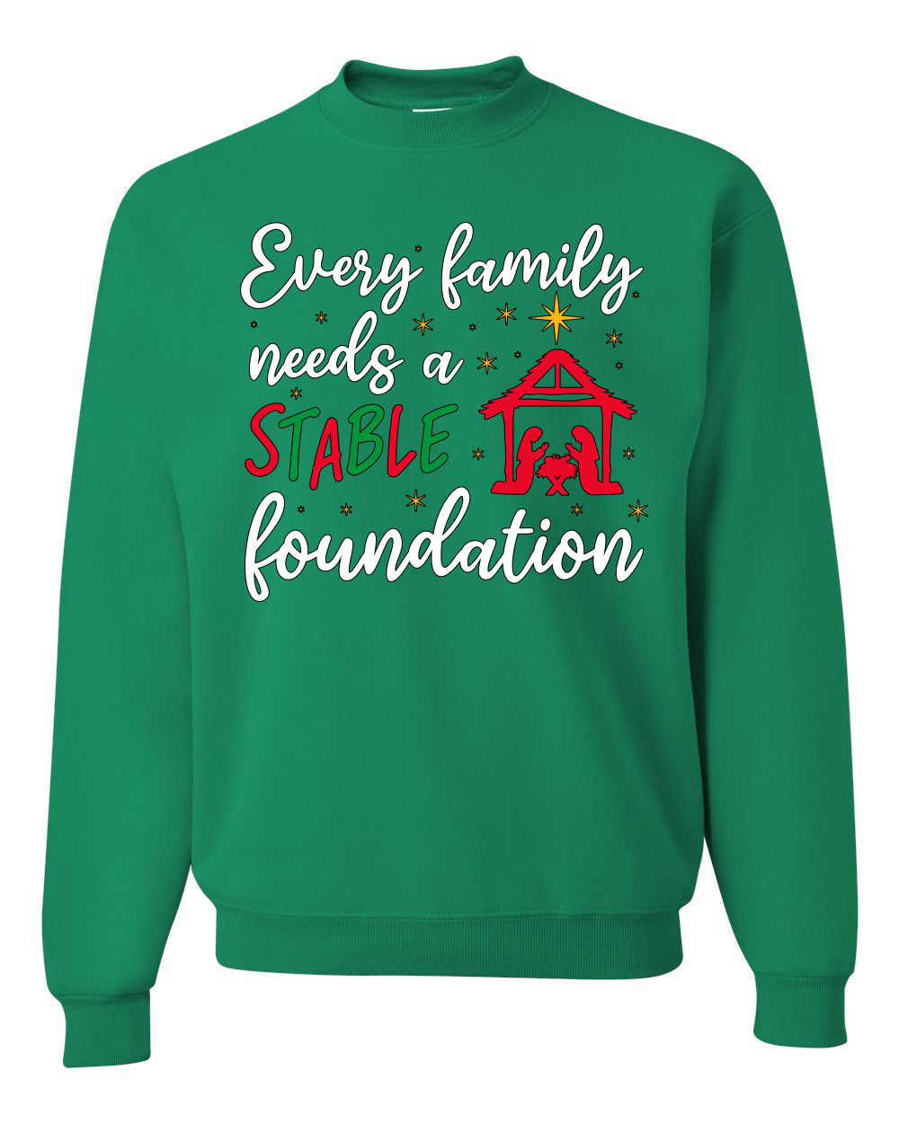 Every Family Needs a Stable Foundation Ugly Christmas Sweater, Christmas Gifts, Funny Xmas Gift Idea, Unisex Crewneck Sweatshirt