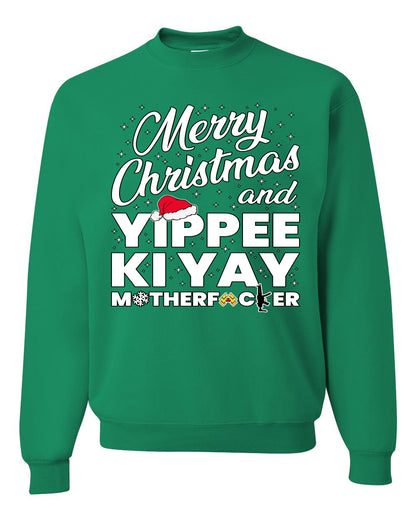 Merry Christmas and Yippee Ki Yay MOFO Ugly Christmas Sweater, Christmas Gifts, Funny Xmas Gift Idea, Unisex Crewneck Sweatshirt