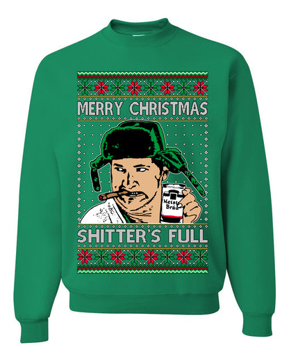 Shitter's Full Cousin Eddie Christmas Family Vacation Ugly Christmas Sweater, Christmas Gifts, Funny Xmas Gift Idea, Unisex Crewneck Sweatshirt